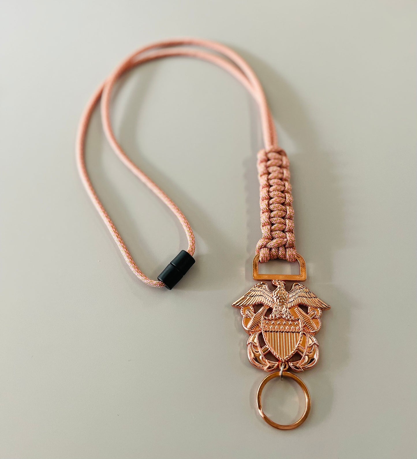 US Naval Officer Rose Gold Paracord Lanyard or Keychain
