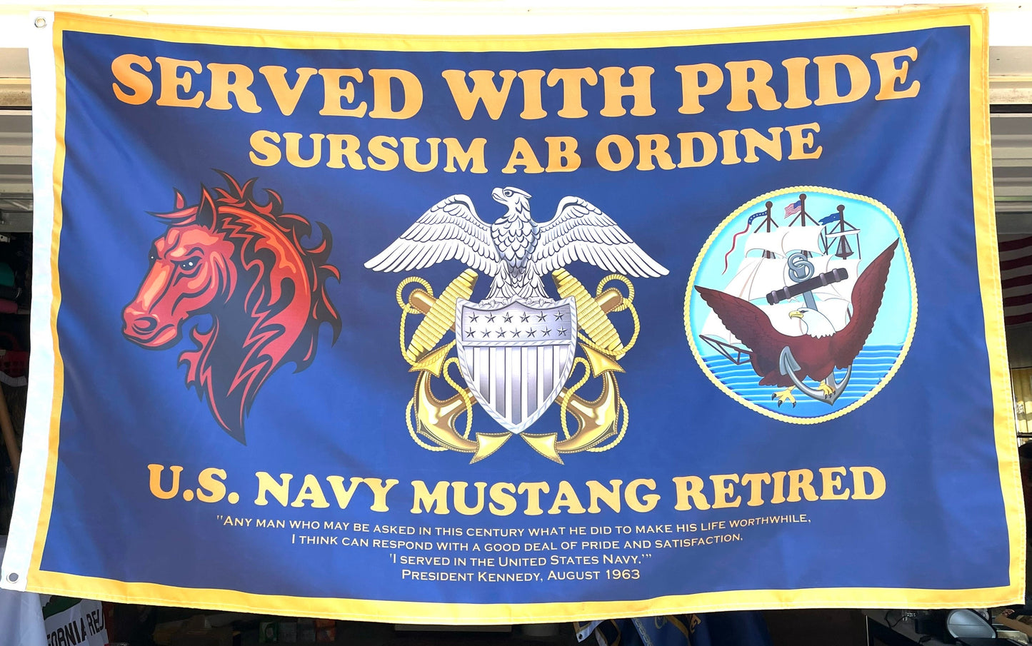 USN Mustang Retired 3X5 Flag.