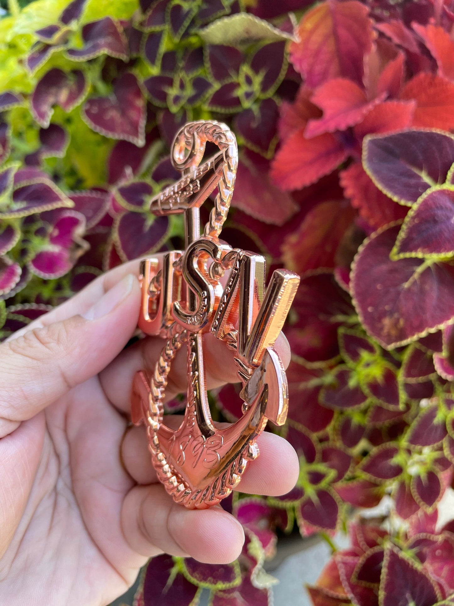 USN Class 129 FY 23 Rose Gold Heritage Anchor Coin.