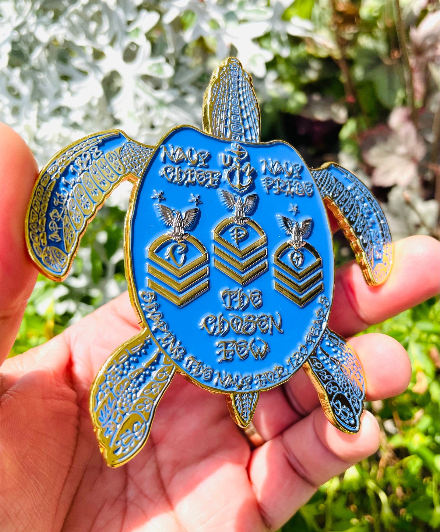 3.5” 130TH CPO BIRTHDAY Turtle Pride Coin Royal Blue and Gold