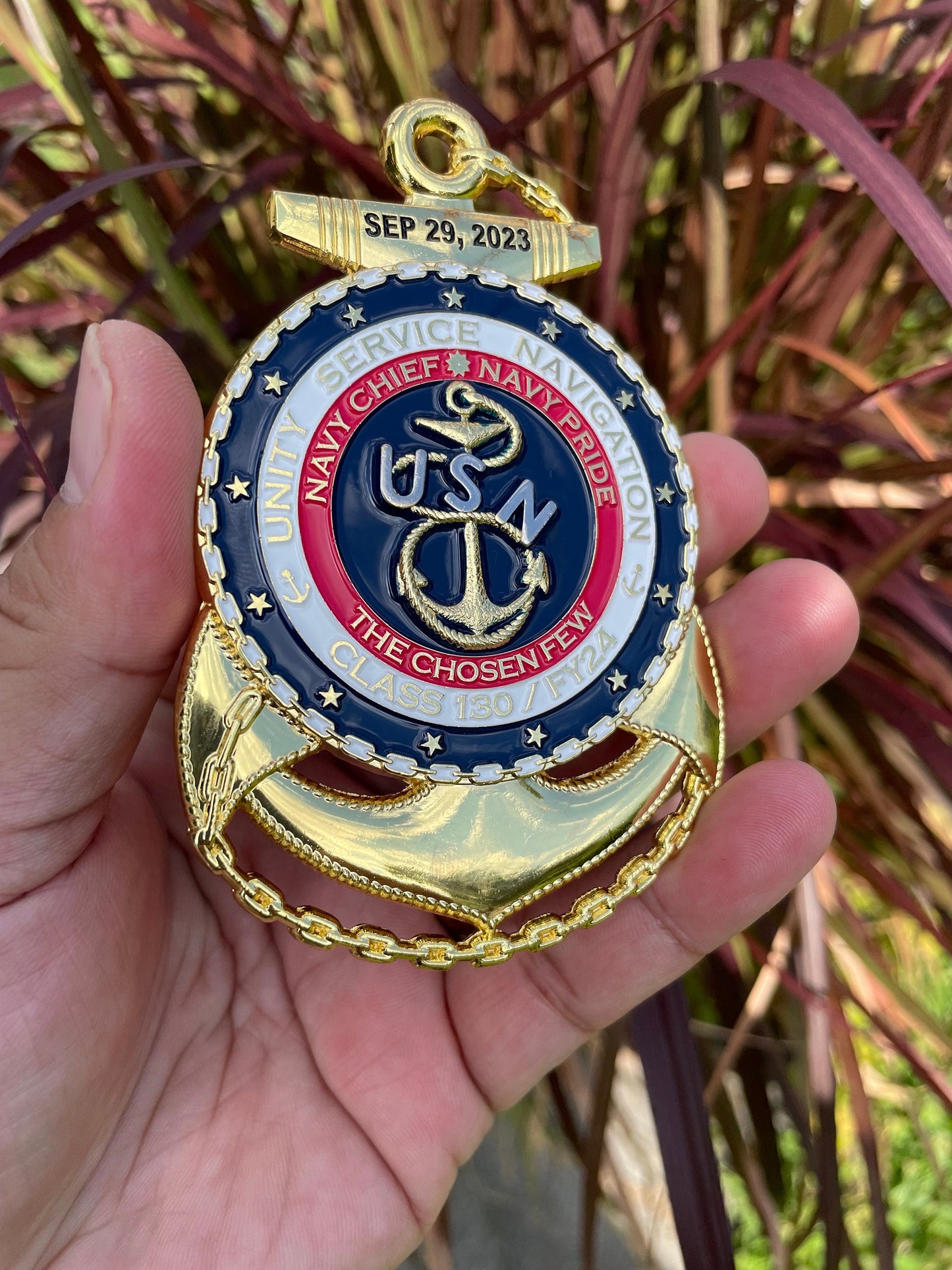 USN Class 130 FY-24 4” Anchor Coin