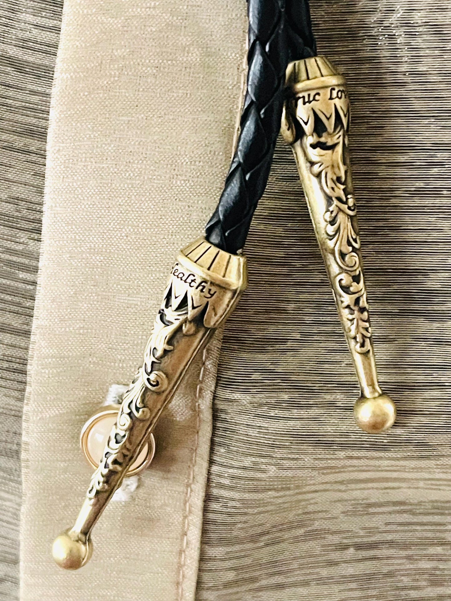 USN Command Senior Chief Bolo Tie Antique Nickel Pendant