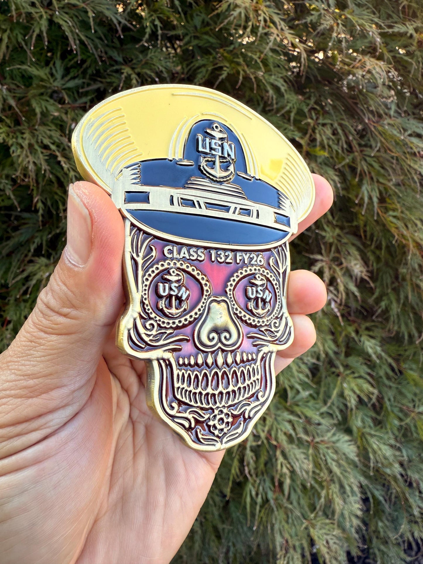 4” CPO Class 132 FY26 Sugar Skull Challenge Coin.