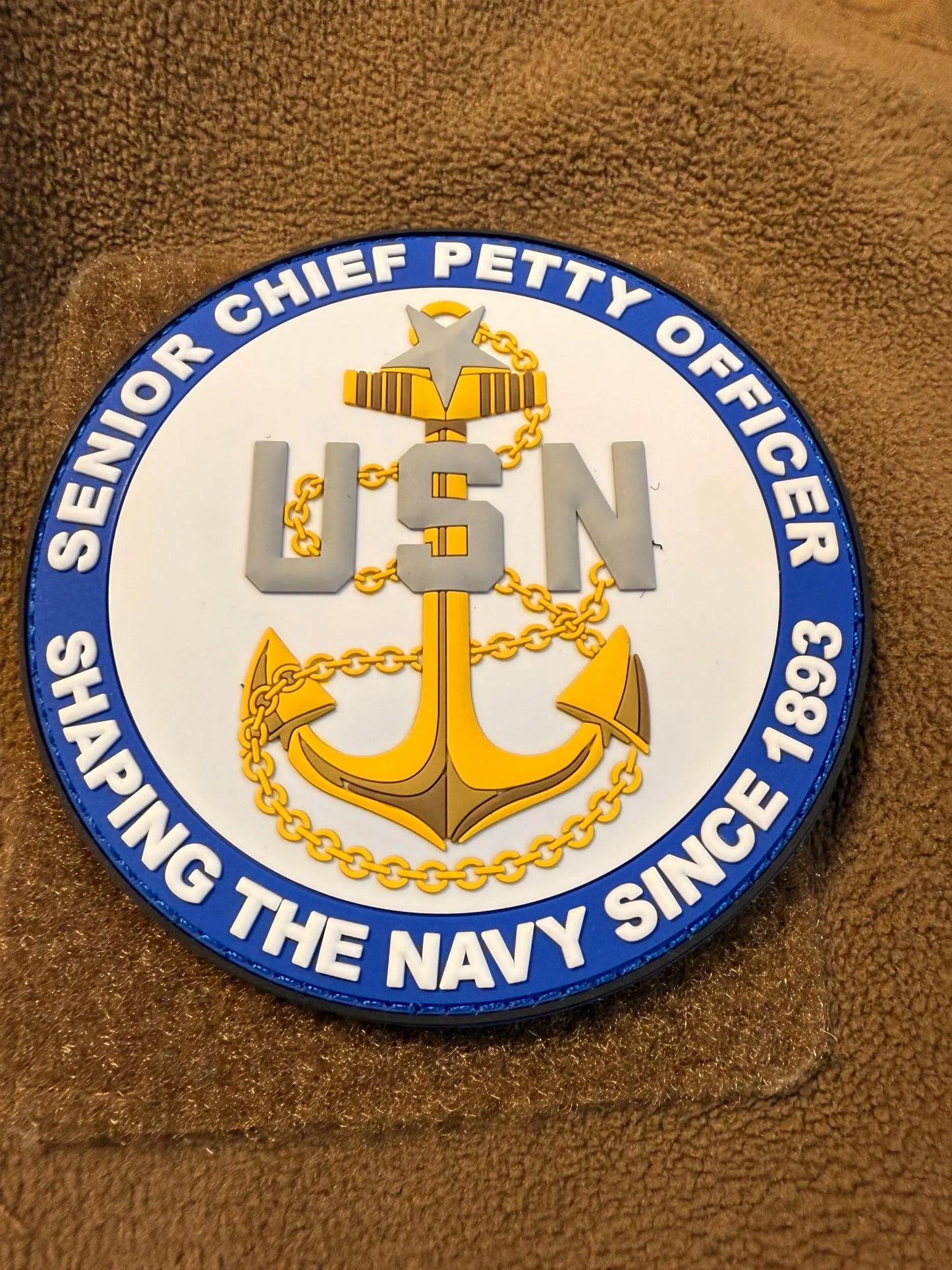 US Navy Senior Chief Petty Officer Glow in the Dark 4” PVC Patch