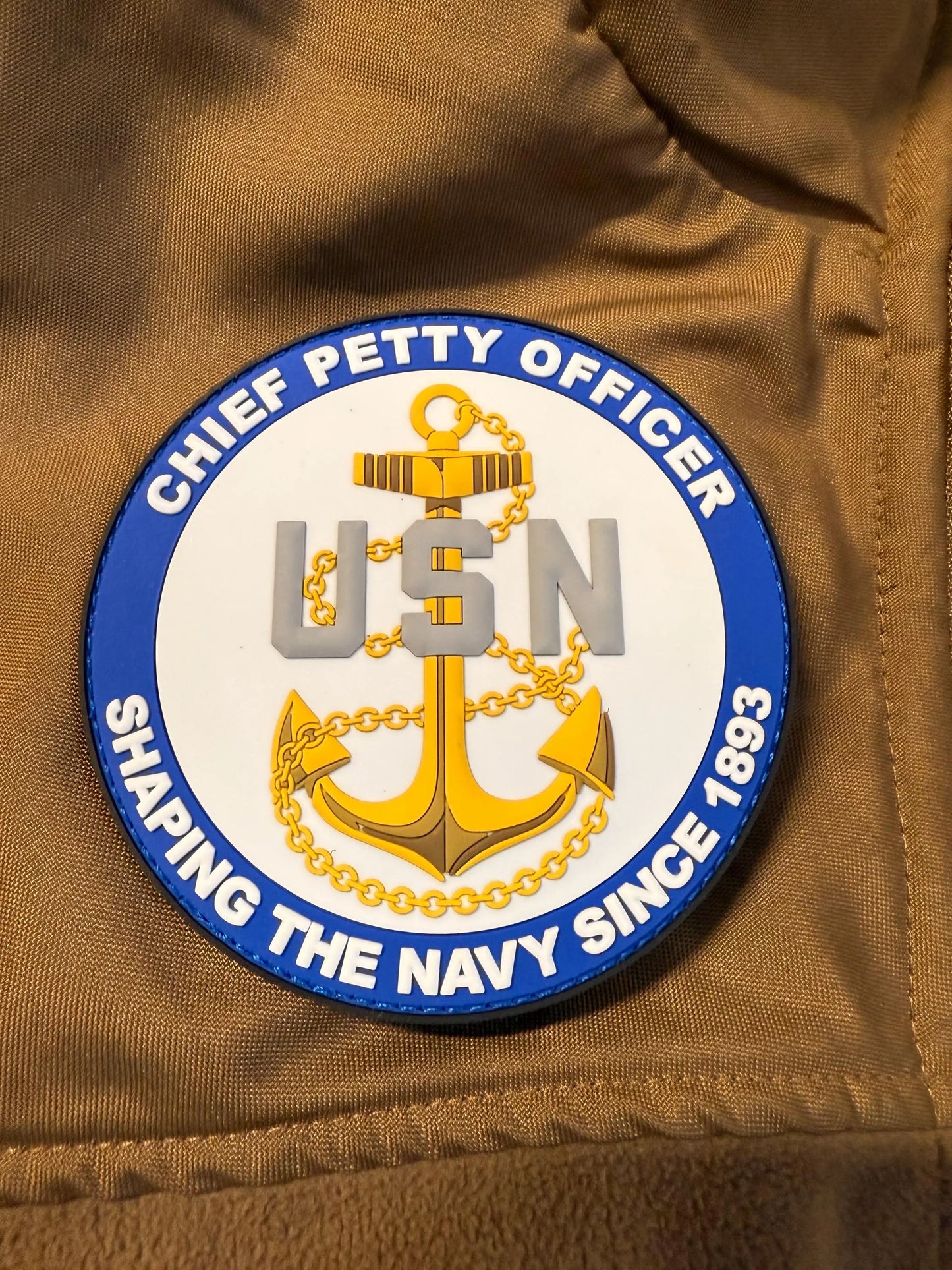 US Navy Chief Petty Officer Glow in the Dark 4” PVC Patch