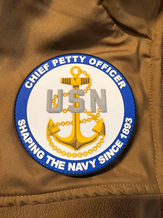 US Navy Chief Petty Officer Glow in the Dark 4” PVC Patch