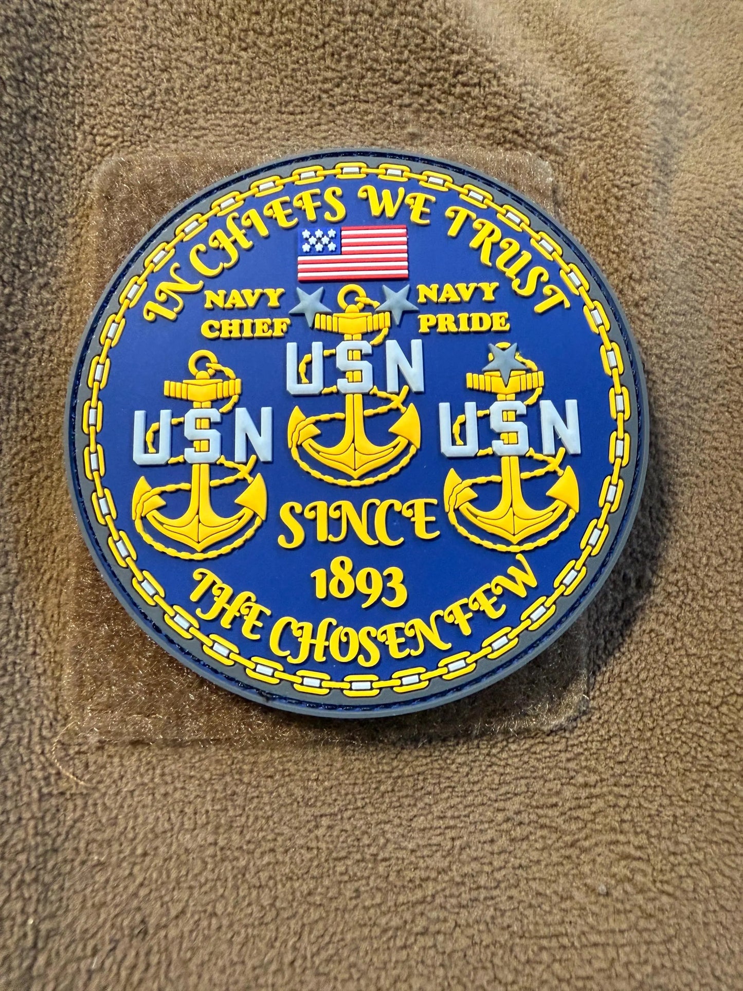 US Navy CPO Mess Glow in the Dark 4” PVC Patch