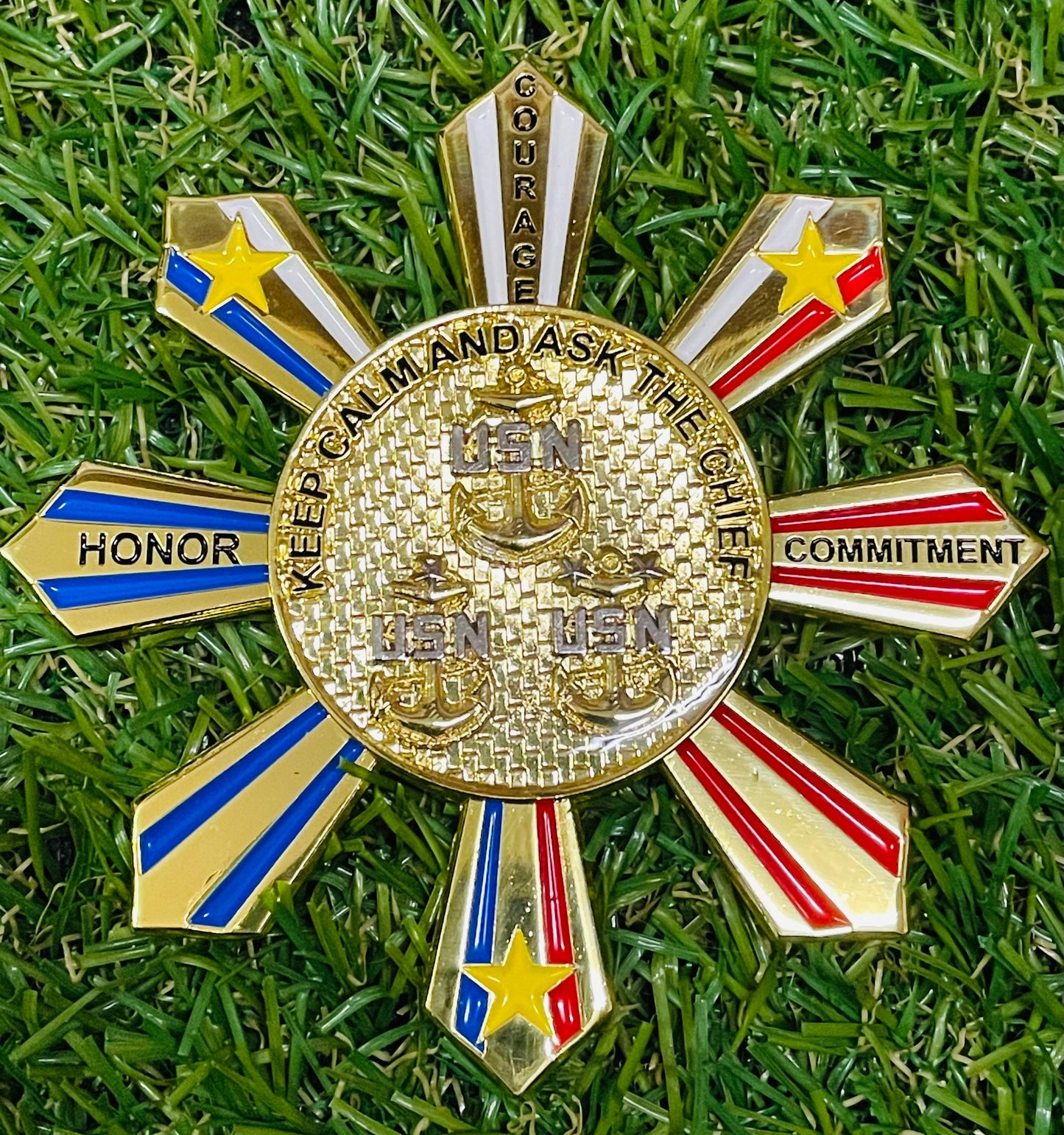 Philippine Sun and 3 Stars Spinner USNavy CPO Pride Challenge Coin