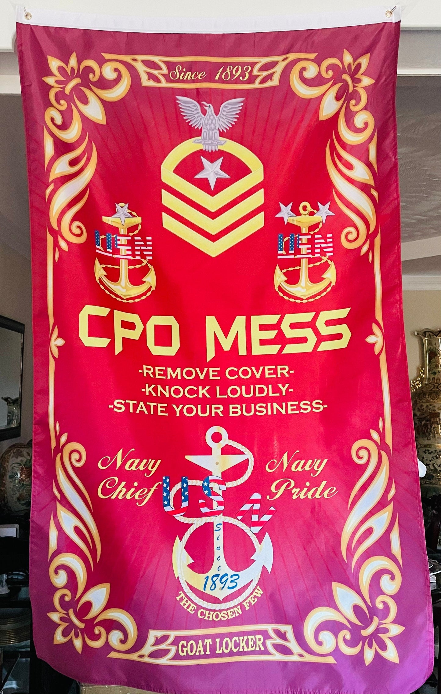5X3 Vertical USN CPO Mess Flag
