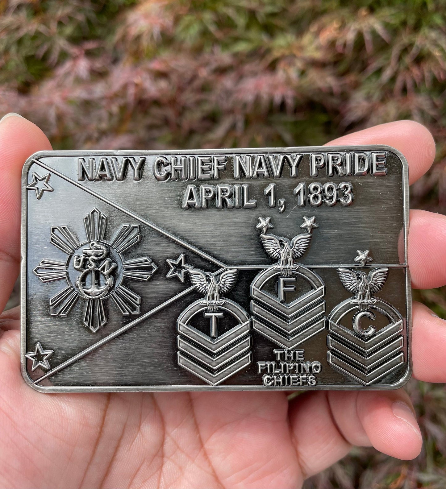 USN The Filipino Chief (TFC) Challenge Coin Black Nickel Version