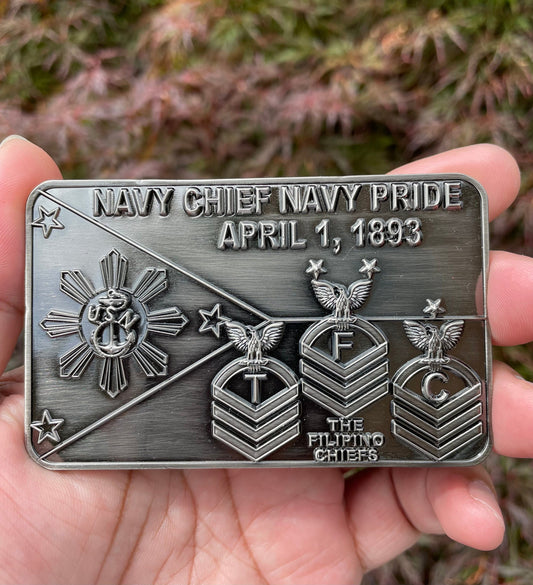 USN The Filipino Chief (TFC) Challenge Coin Black Nickel Version