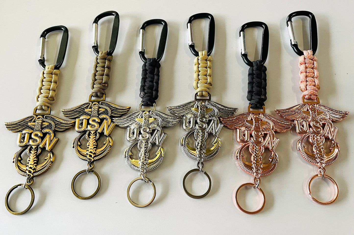 USN Corpsman CPO Paracord Keychain