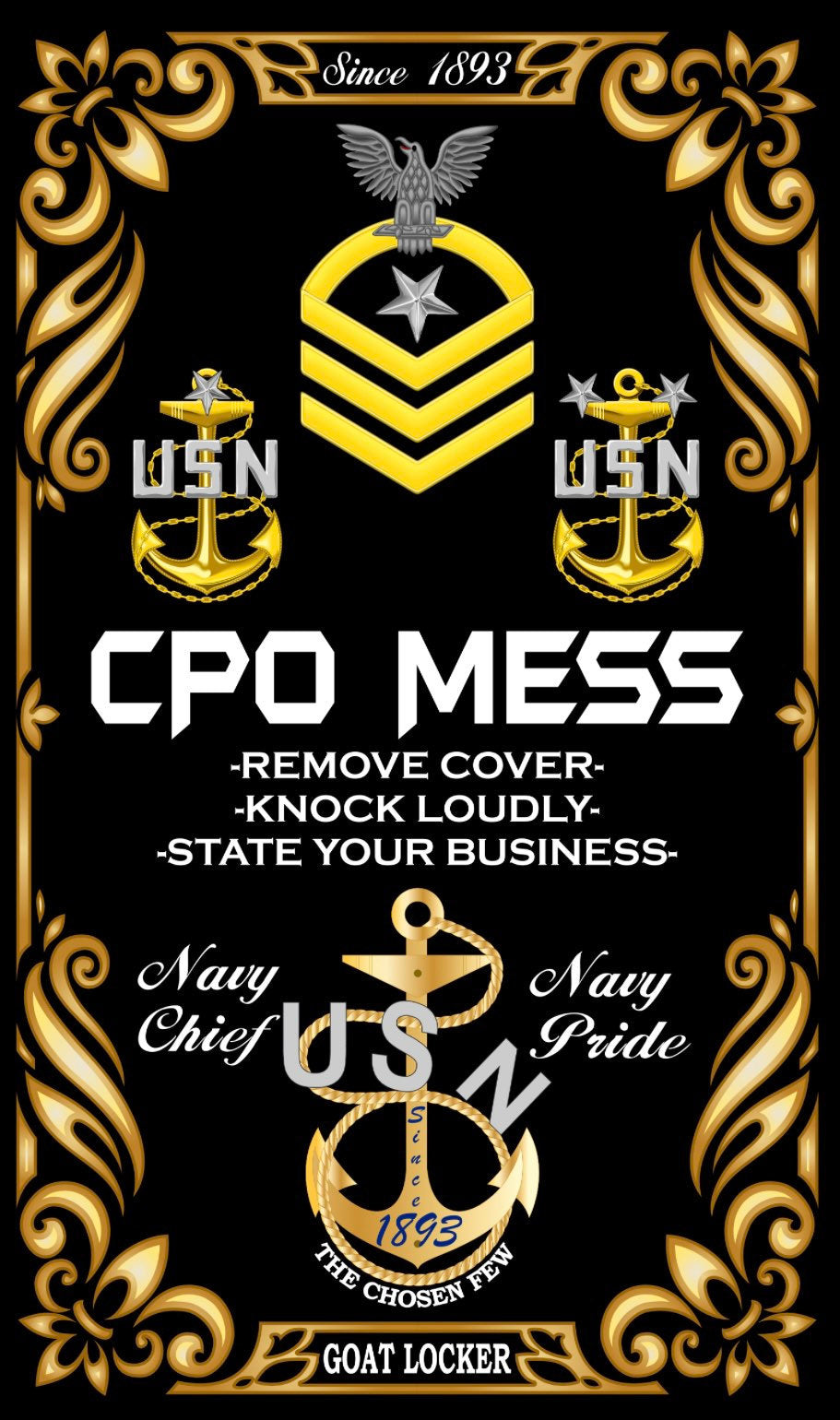 USN CPO Mess 5X3 Vertical Flag