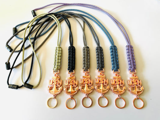 USN Rose Gold E7/E8/E9 Paracord Lanyard