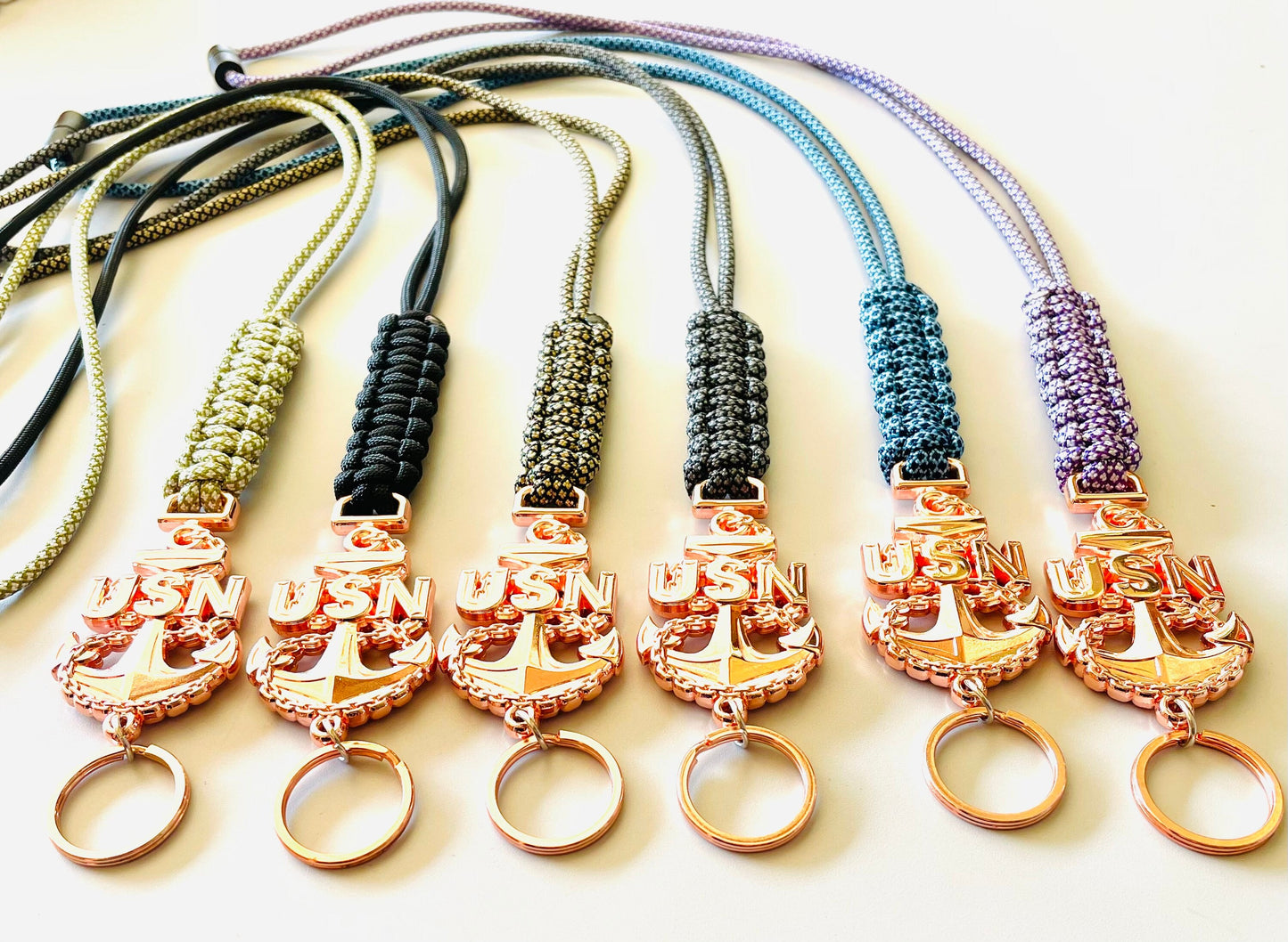 USN Rose Gold E7/E8/E9 Paracord Lanyard