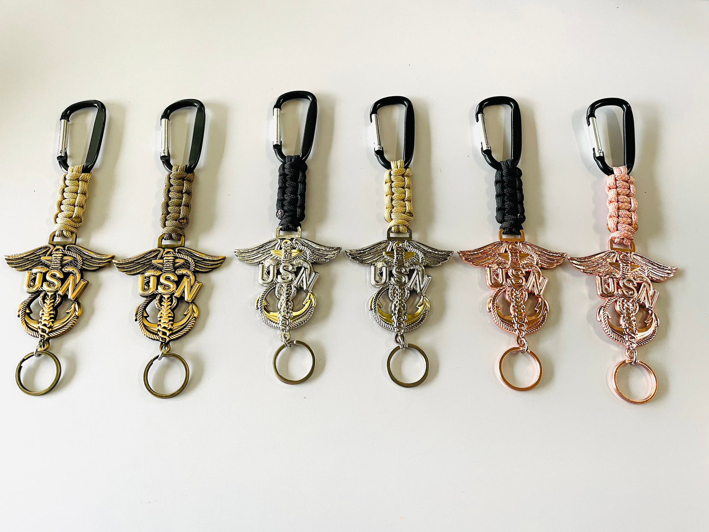 USN Corpsman CPO Paracord Keychain
