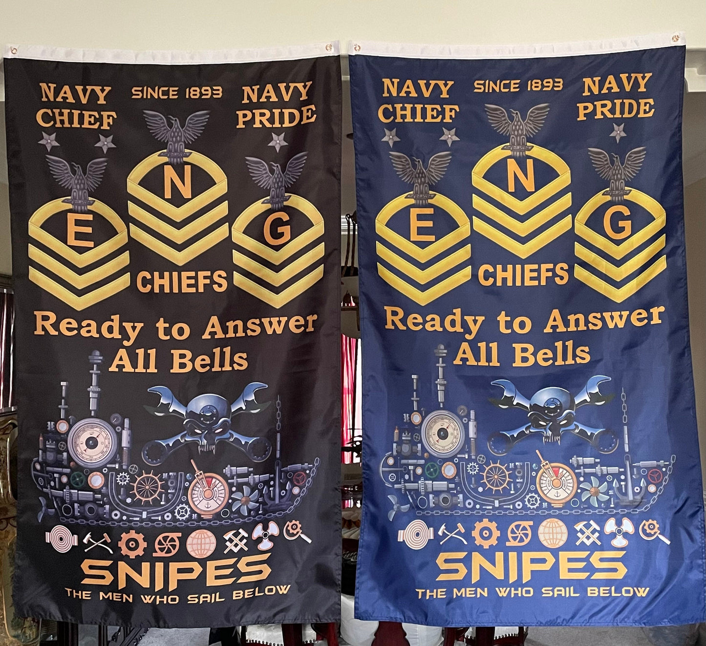 US Navy Snipes CPO Vertical Flag