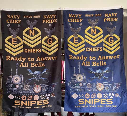 US Navy Snipes CPO Vertical Flag