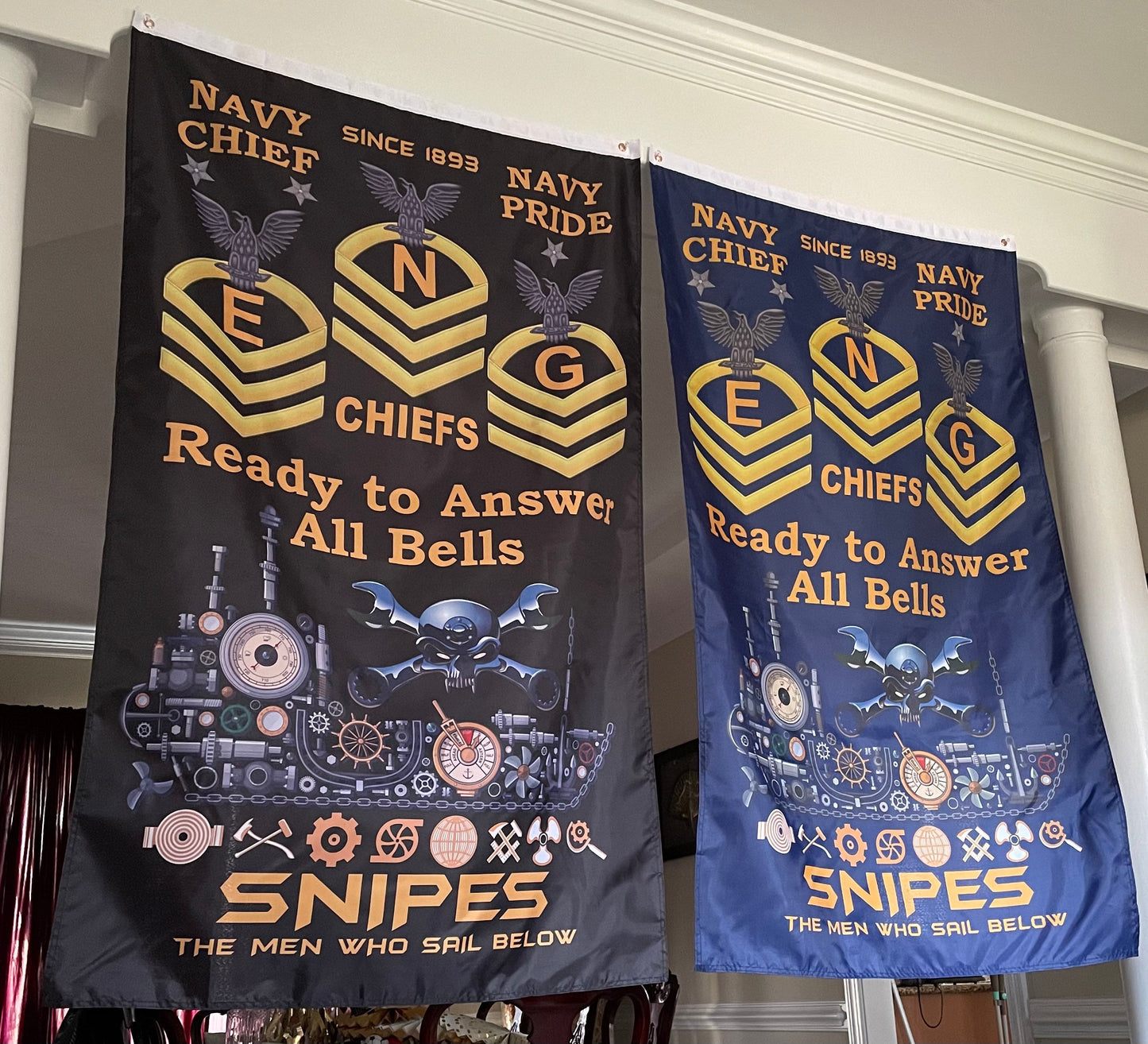 US Navy Snipes CPO Vertical Flag