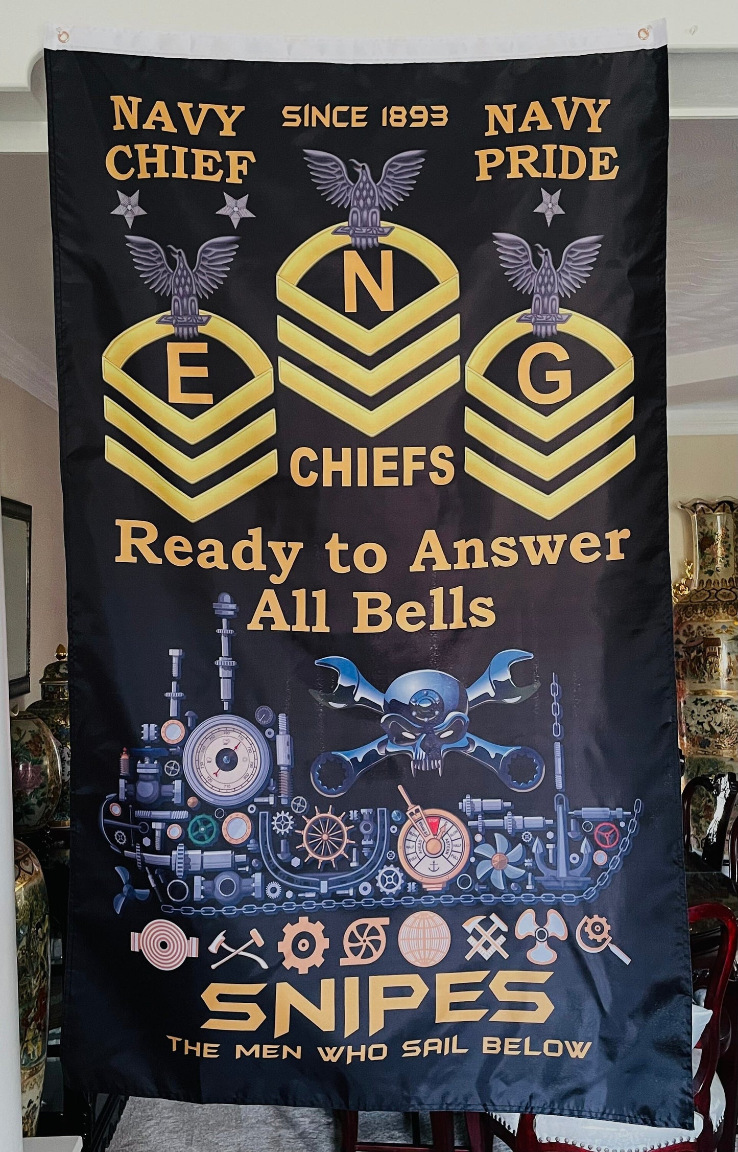 US Navy Snipes CPO Vertical Flag