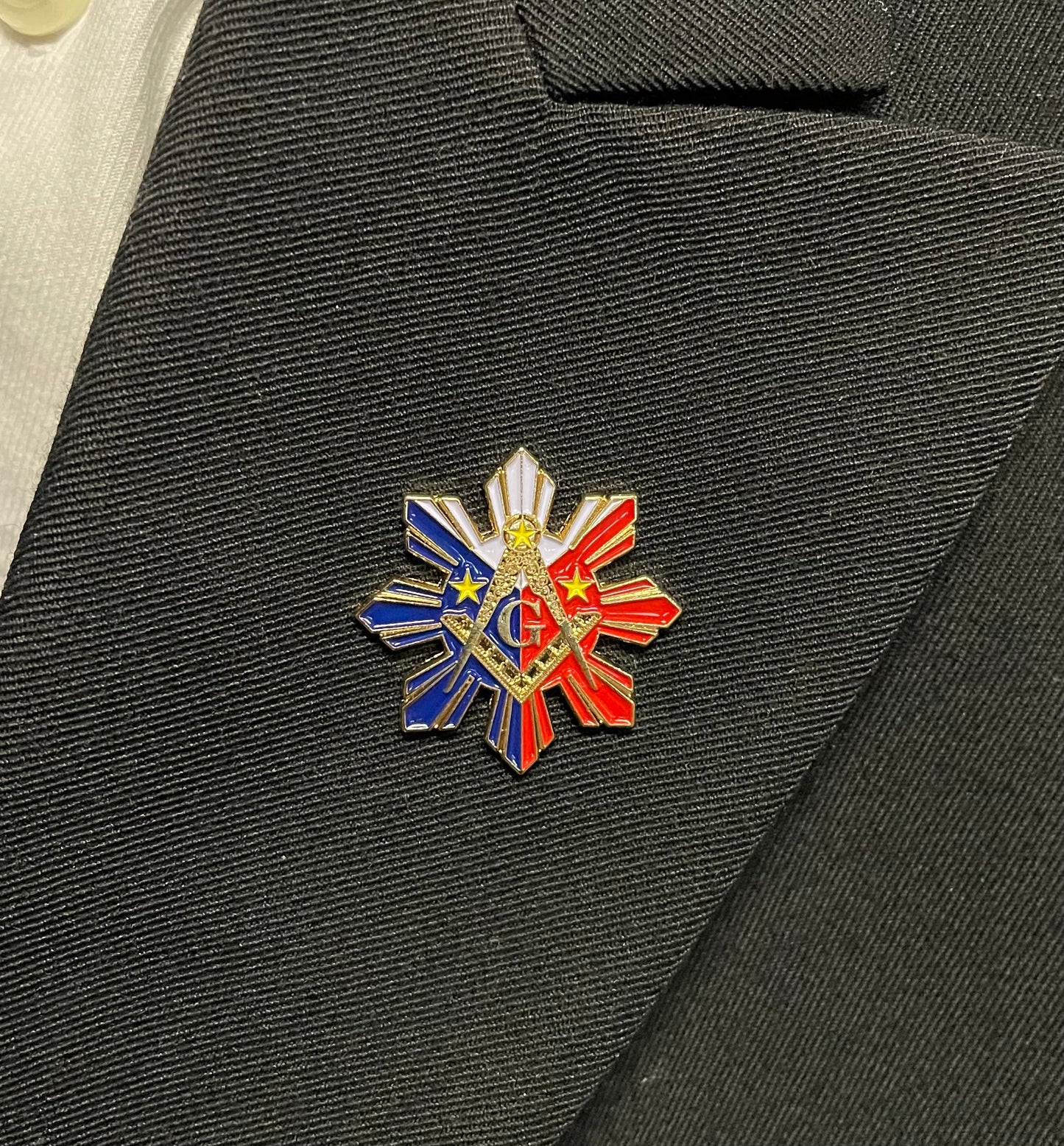 PI Sun & 3 Stars 1.25” Masonic Lapel Pin
