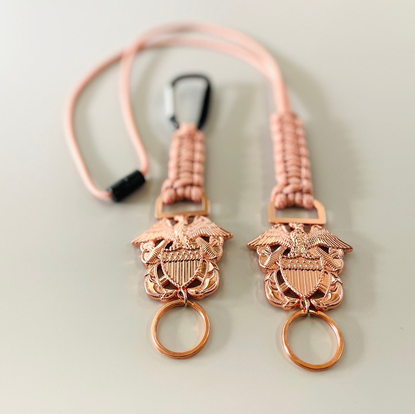US Naval Officer Rose Gold Paracord Lanyard or Keychain