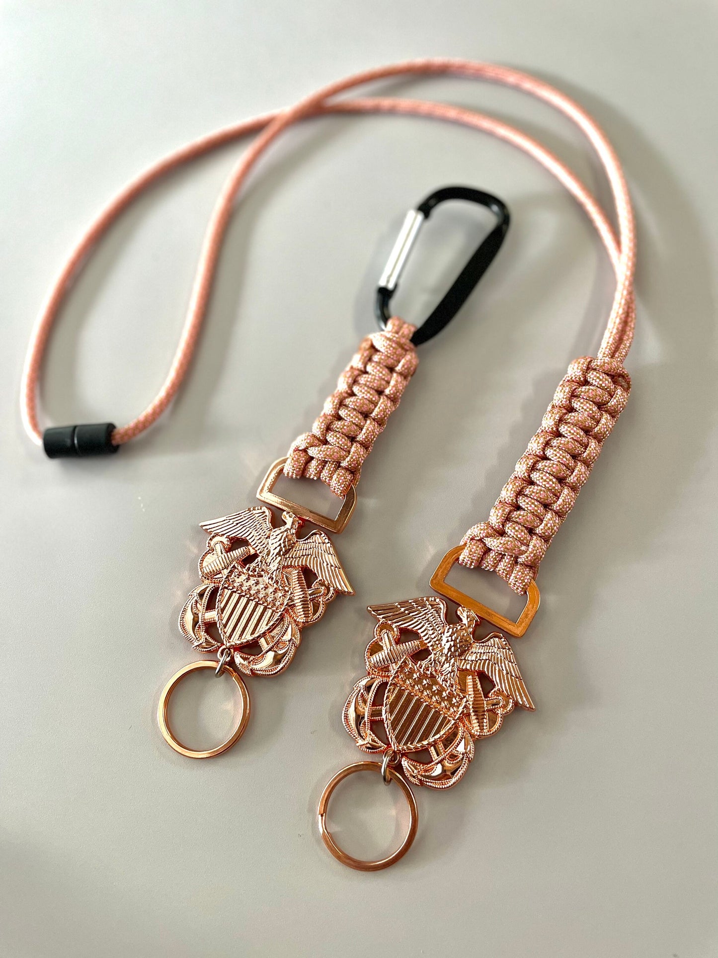 US Naval Officer Rose Gold Paracord Lanyard or Keychain