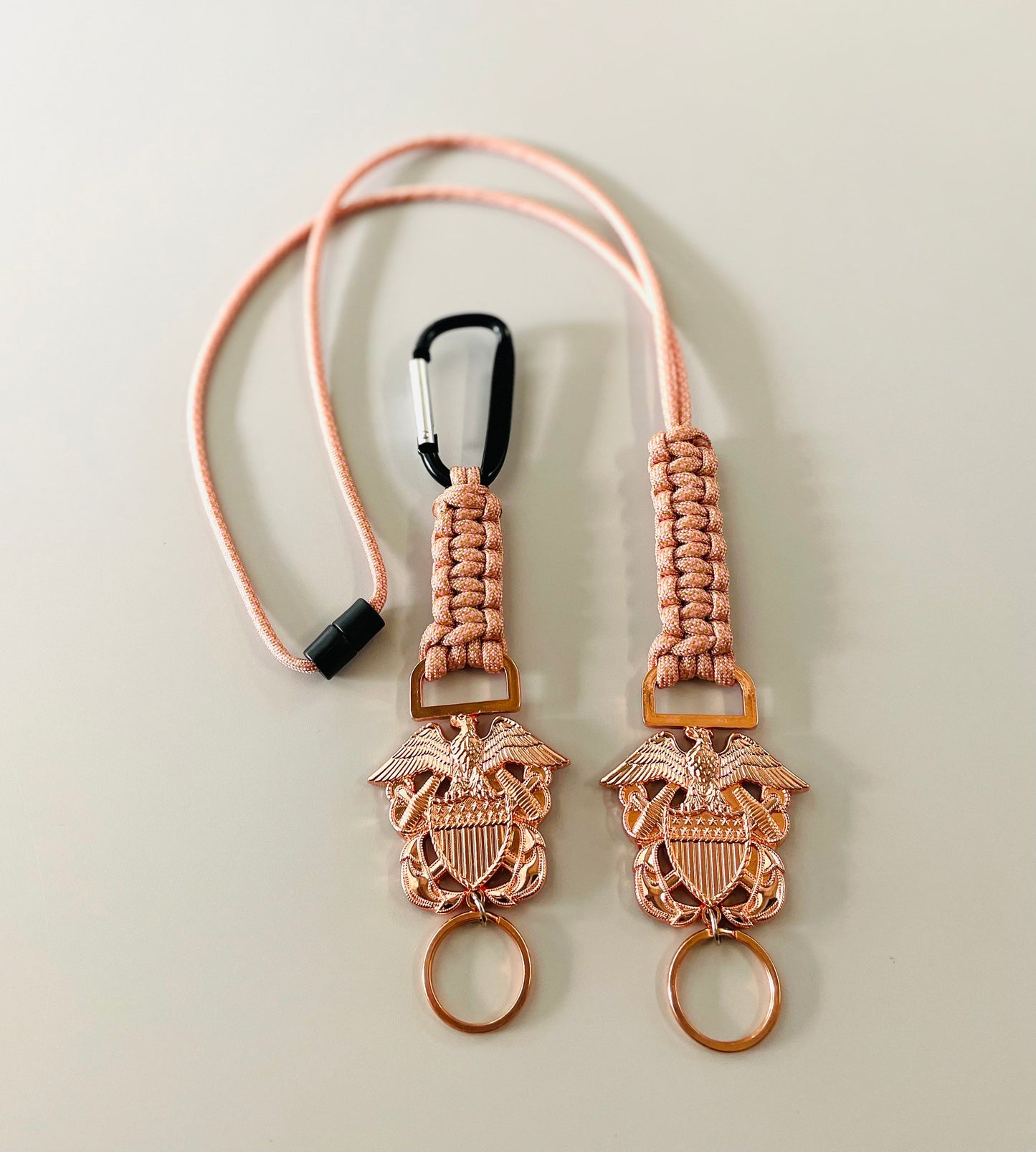 US Naval Officer Rose Gold Paracord Lanyard or Keychain