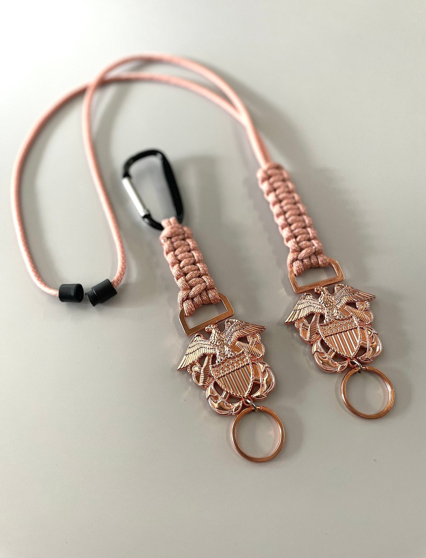 US Naval Officer Rose Gold Paracord Lanyard or Keychain