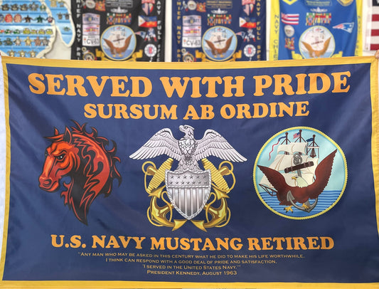 USN Mustang Retired 3X5 Flag.