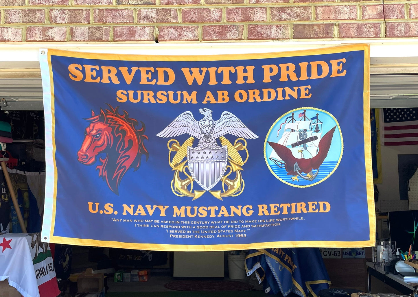 USN Mustang Retired 3X5 Flag.