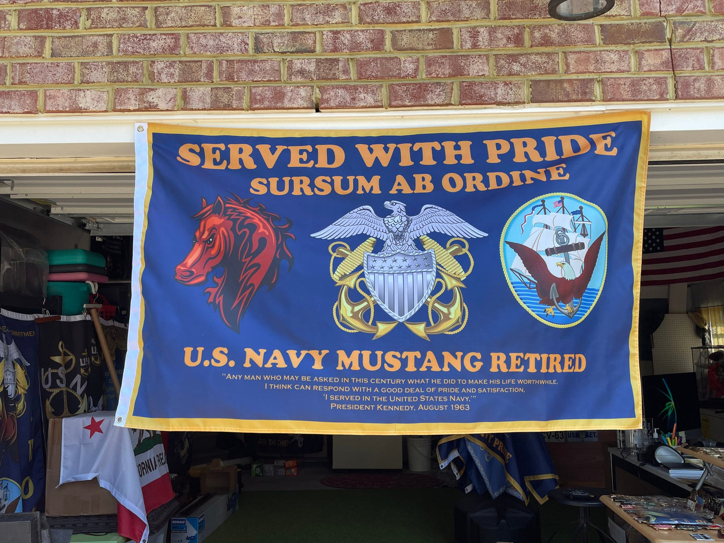 USN Mustang Retired 3X5 Flag.