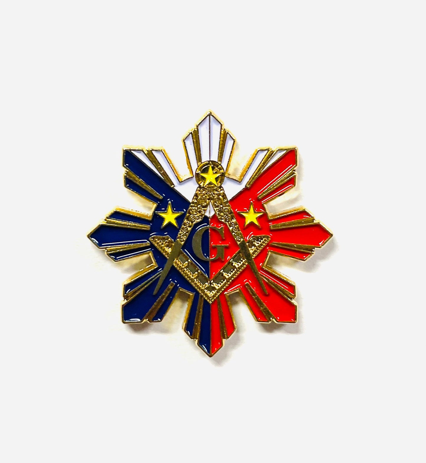 PI Sun & 3 Stars 1.25” Masonic Lapel Pin