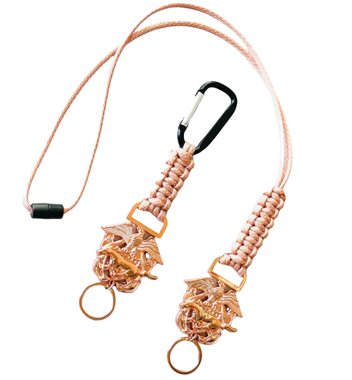 USN Rose Gold CWO/LDO Paracord Keychain or Lanyard