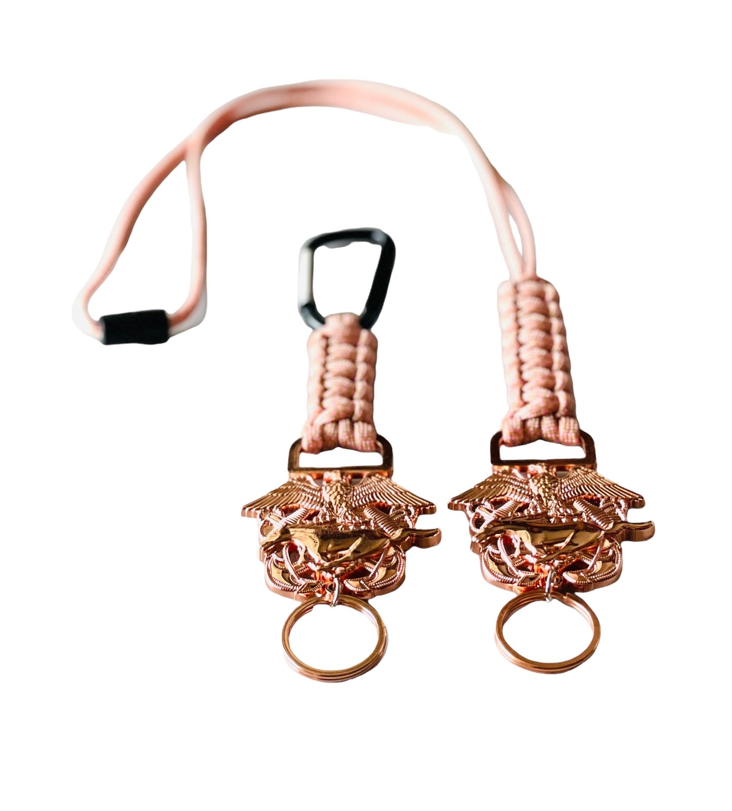 USN Rose Gold CWO/LDO Paracord Keychain or Lanyard