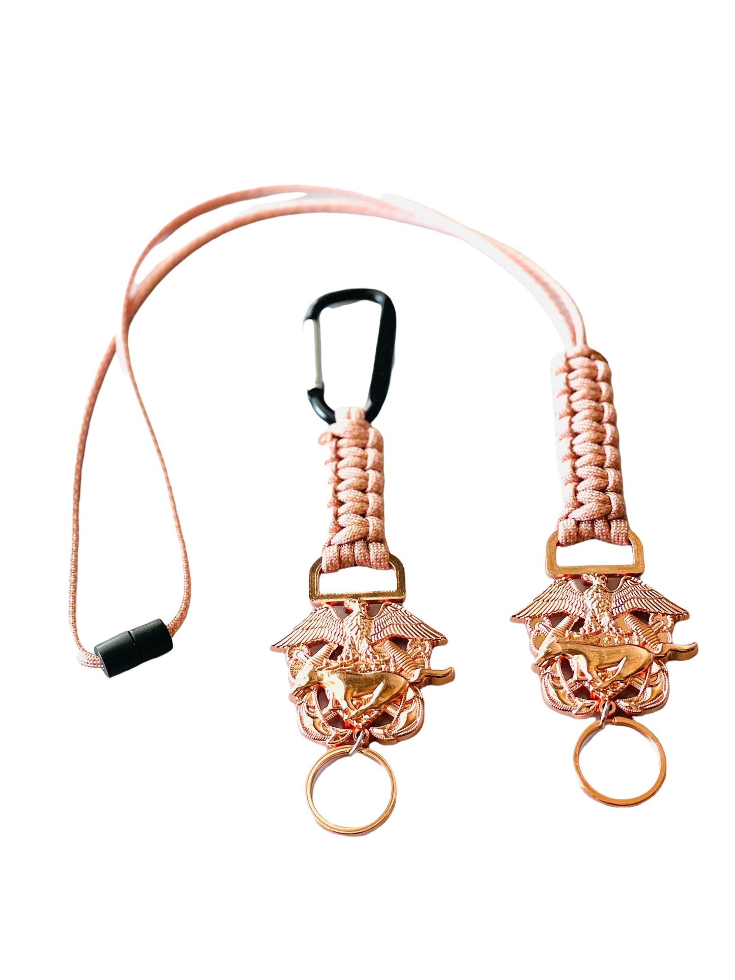 USN Rose Gold CWO/LDO Paracord Keychain or Lanyard