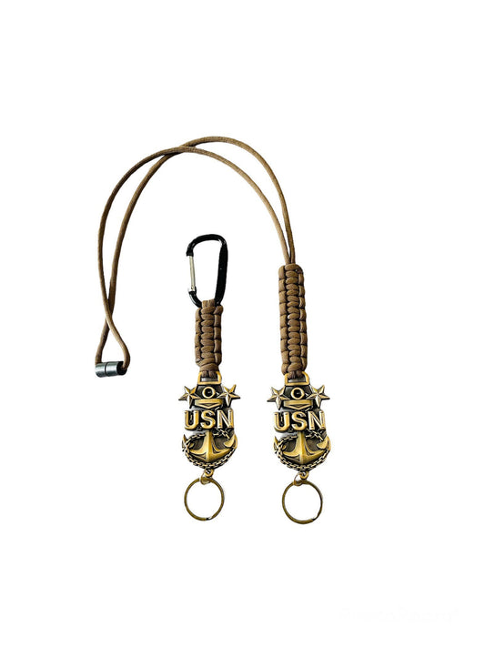 US Navy Master Chief Petty Officer E9 Paracord Lanyard or Keychain.