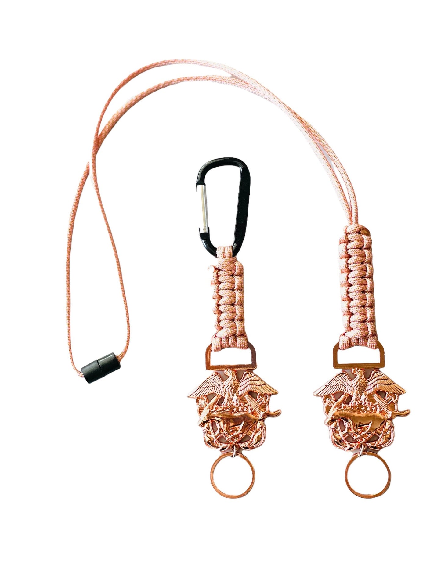 USN Rose Gold CWO/LDO Paracord Keychain or Lanyard
