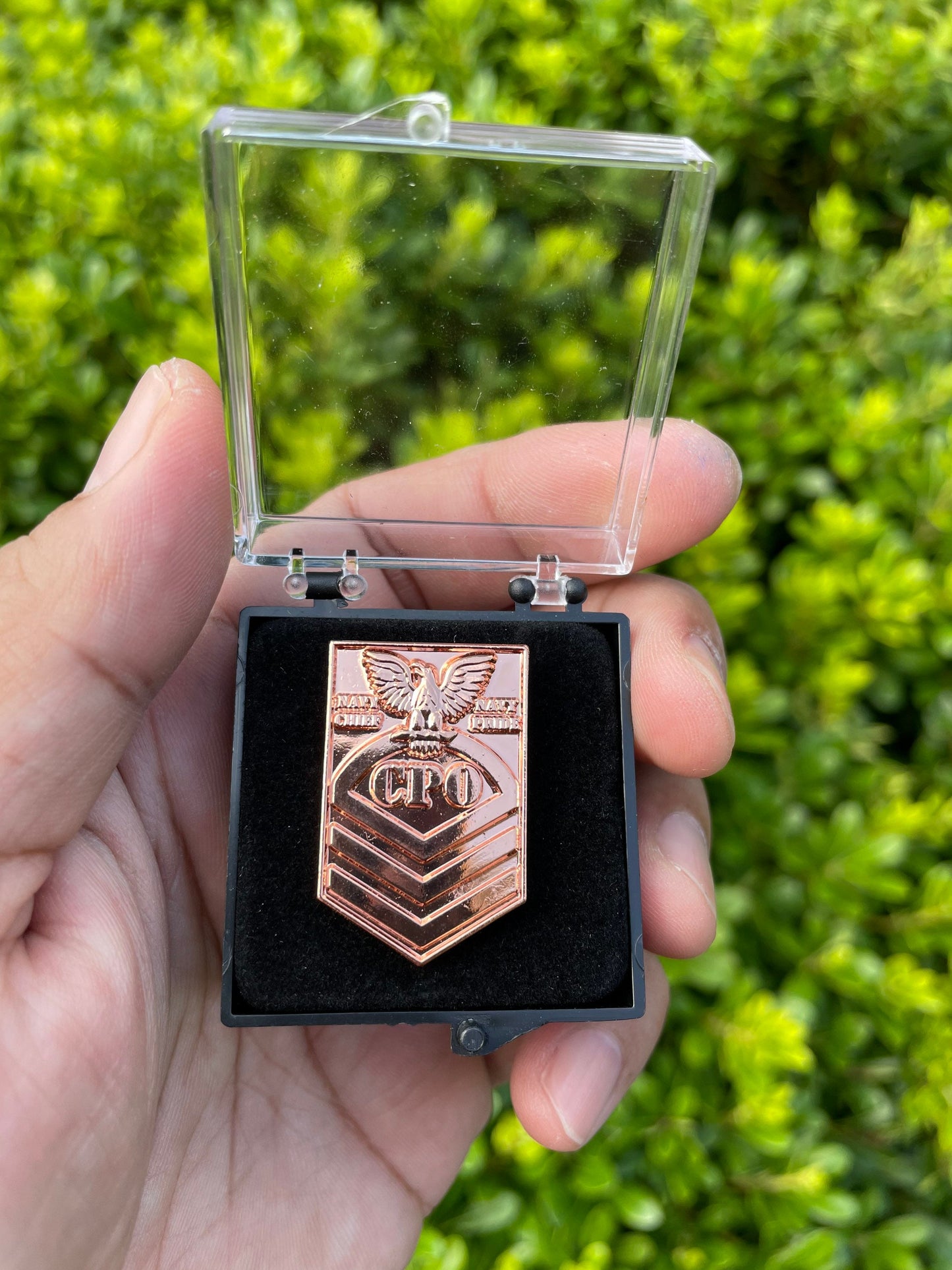 USN CPO/E7 Chevron Style Lapel Pin