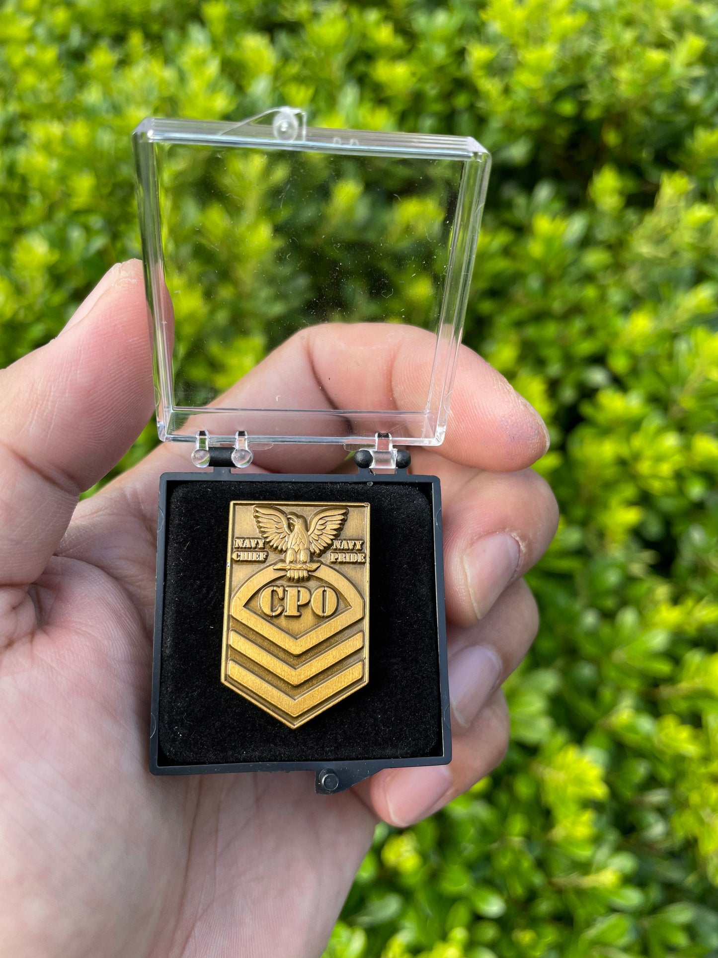 USN CPO/E7 Chevron Style Lapel Pin