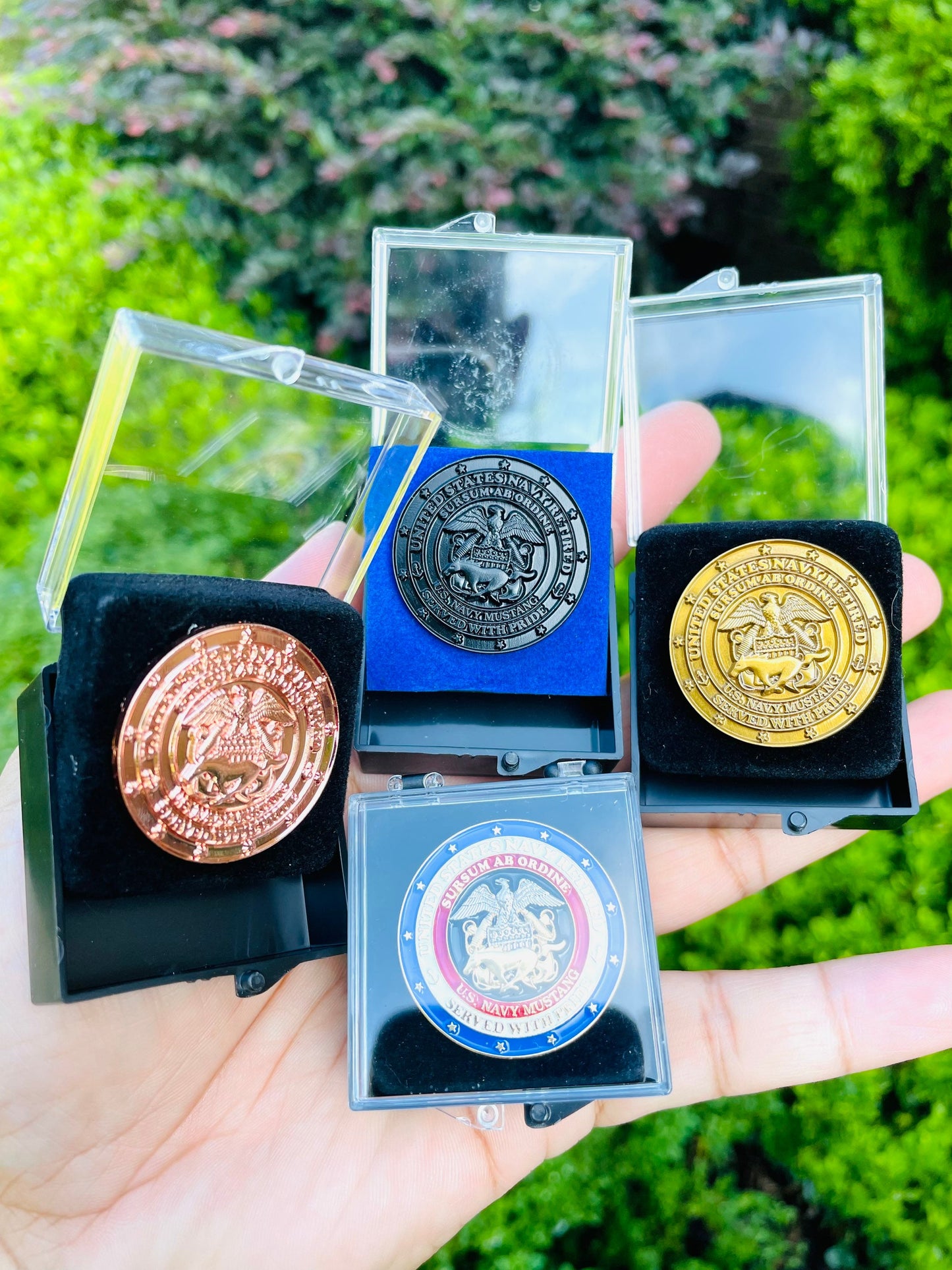 USN Retired Mustang Lapel Pins