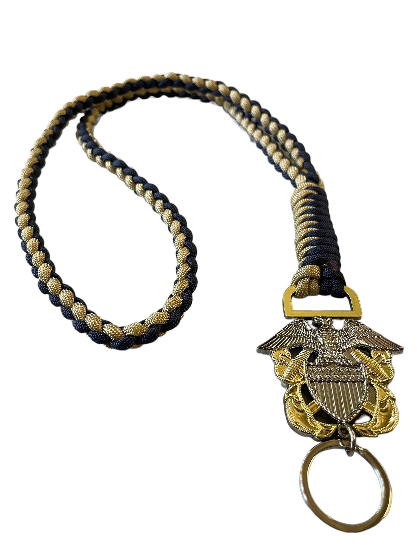 US Naval Officers/LDO CWO 2 Color Paracord Neck Lanyard.