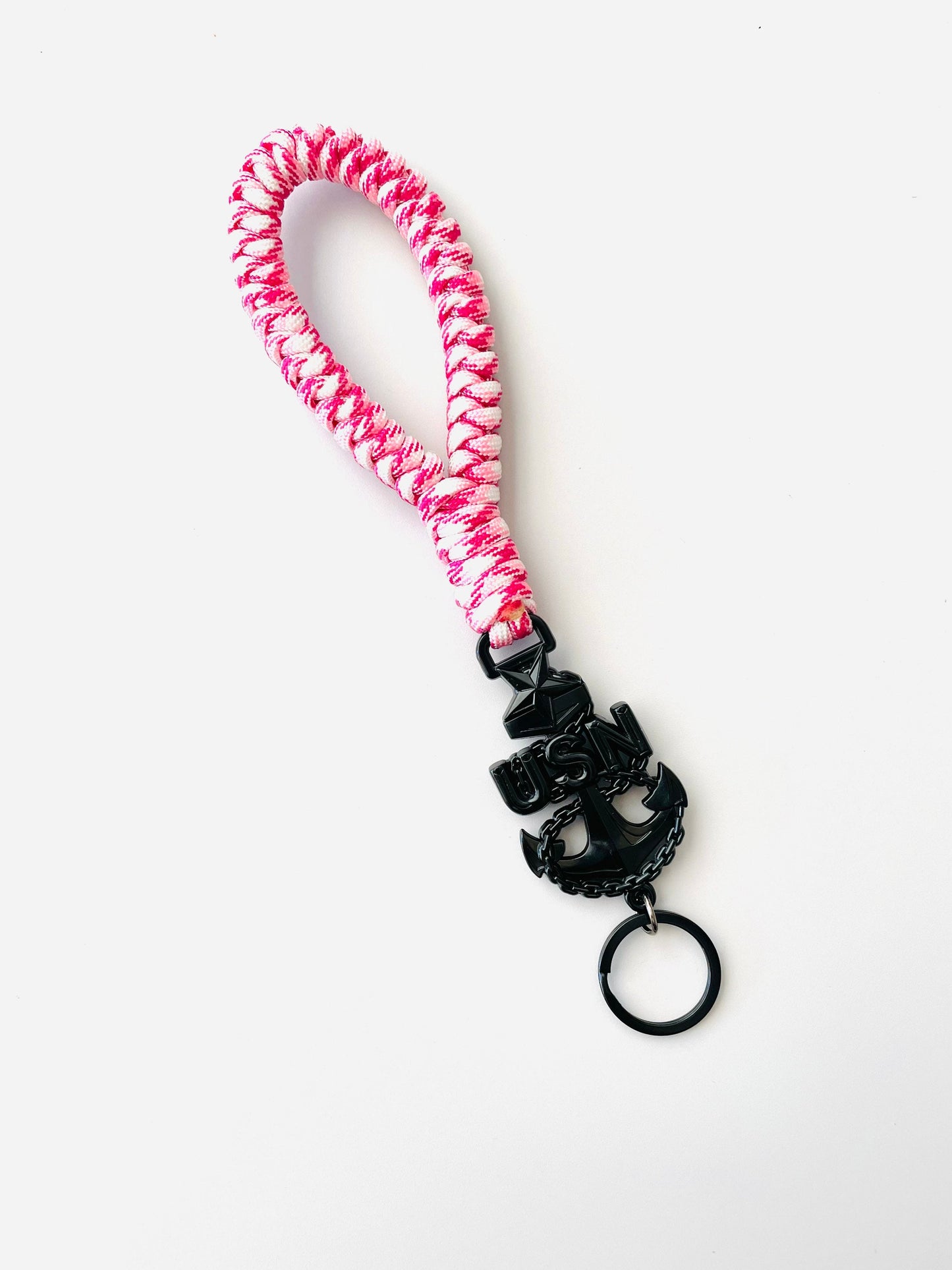 USN E7/E8/E9 Breast Cancer Awareness Paracord Keyfob
