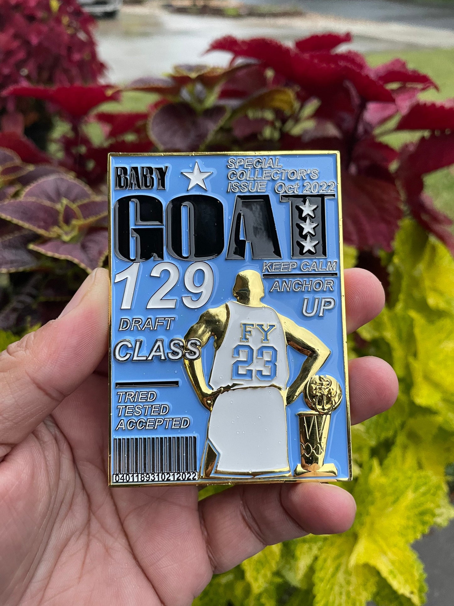 USN Class 129 FY 23 Season Baby GOAT Challenge Tar Heel White and Carolina Blue Jersey Version