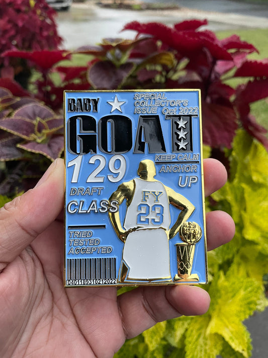 USN Class 129 FY 23 Season Baby GOAT Challenge Tar Heel White and Carolina Blue Jersey Version