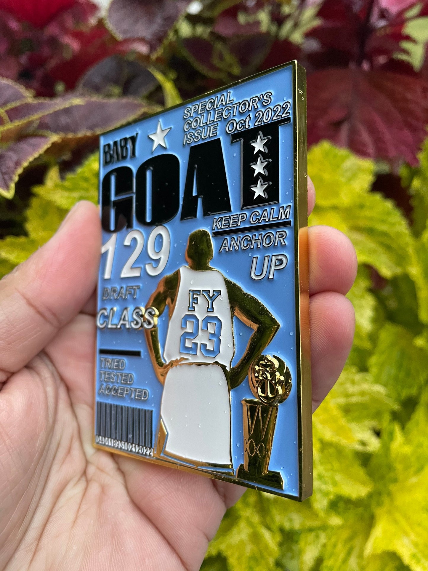 USN Class 129 FY 23 Season Baby GOAT Challenge Tar Heel White and Carolina Blue Jersey Version