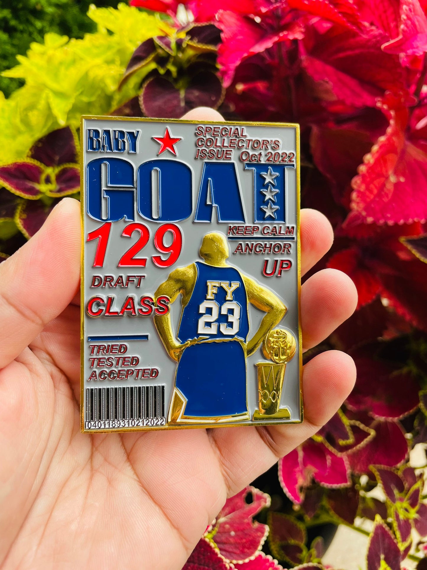 USN Class 129 FY 23 Baby GOAT Challenge Coin (Washington Wizards Blue Jersey)