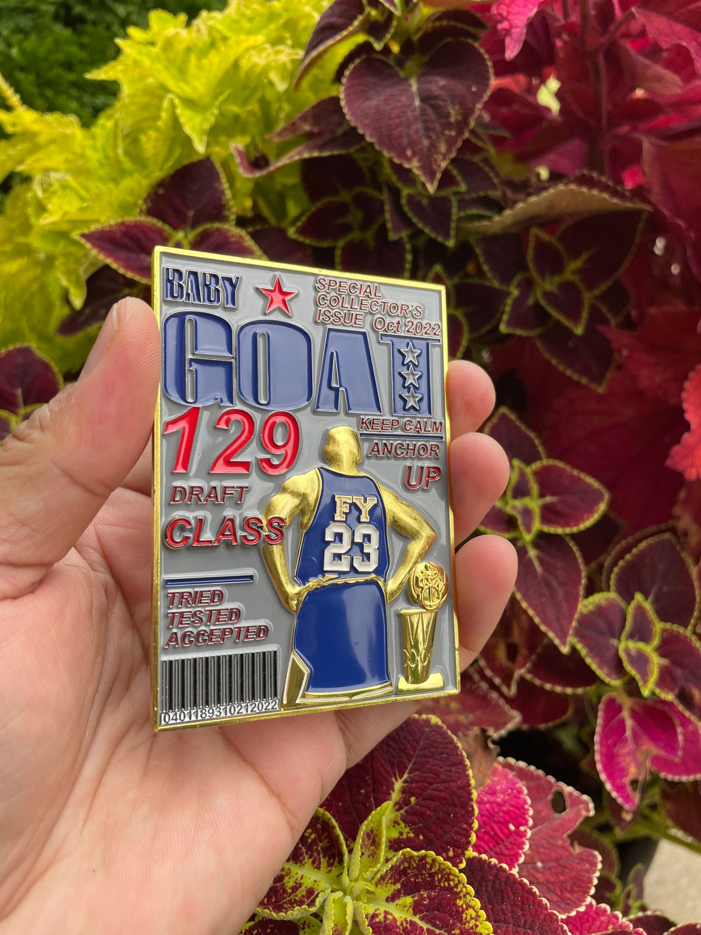 USN Class 129 FY 23 Baby GOAT Challenge Coin (Washington Wizards Blue Jersey)