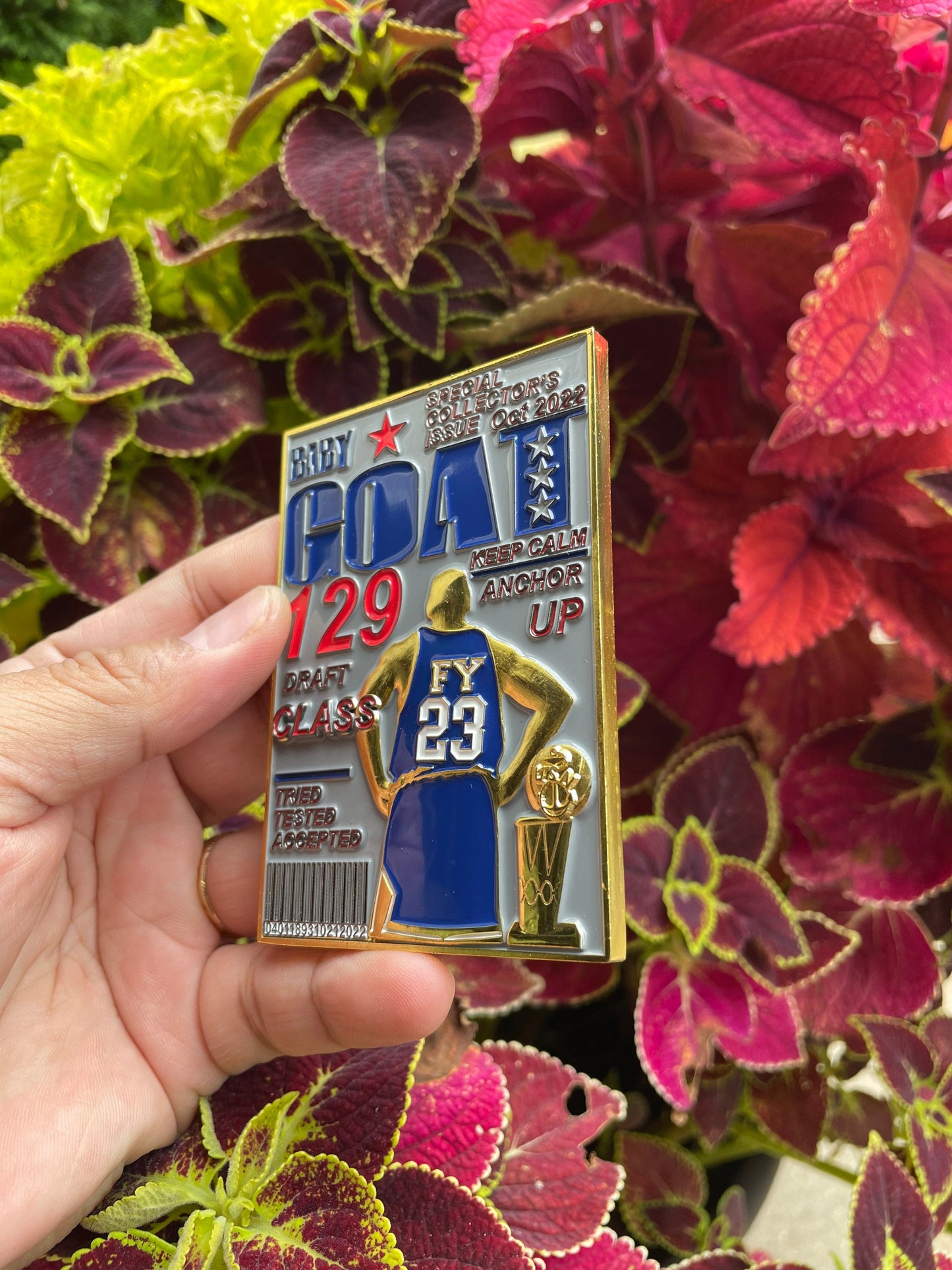USN Class 129 FY 23 Baby GOAT Challenge Coin (Washington Wizards Blue Jersey)