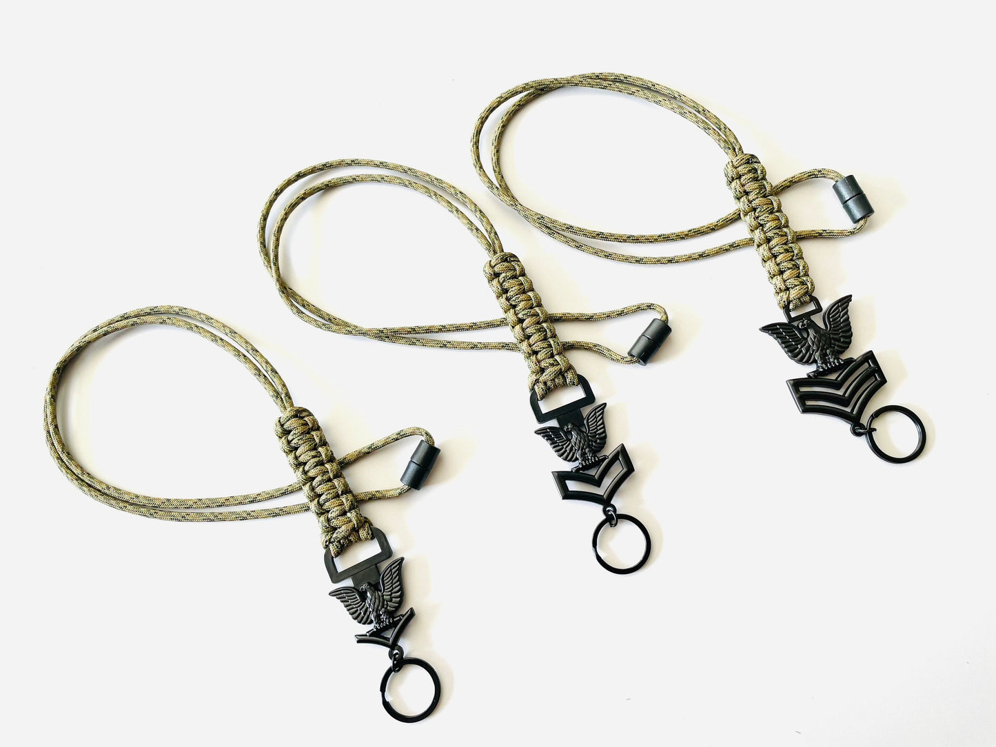 USN E4/E5/E6 Black Crow with Digital Multi Camo Paracord Neck Lanyard.